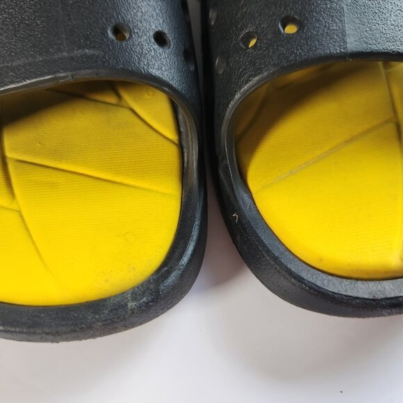 Rider Bay Slip On Slide Sandals Mens 8 Womens 9.5 Black Yellow Rubber Brazil - Picture 12 of 12